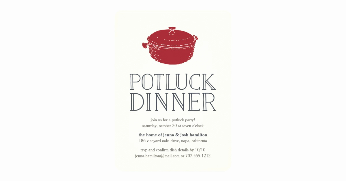 Potluck Dinner Invitation Wording Luxury Rustic Modern Potluck Dinner Party Invitation