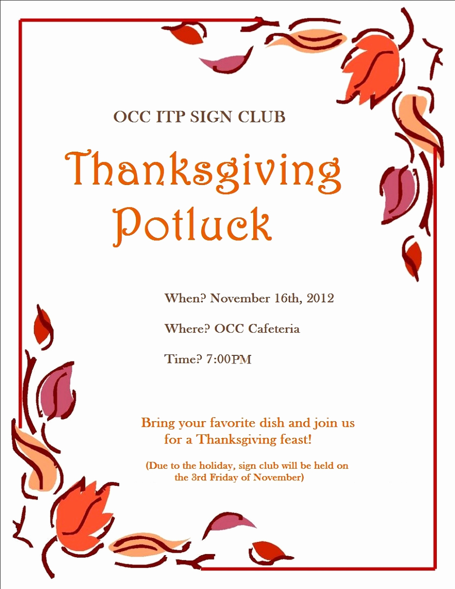 Potluck Invitation Template Free Printable Unique Potluck Flyer Template Free Printable