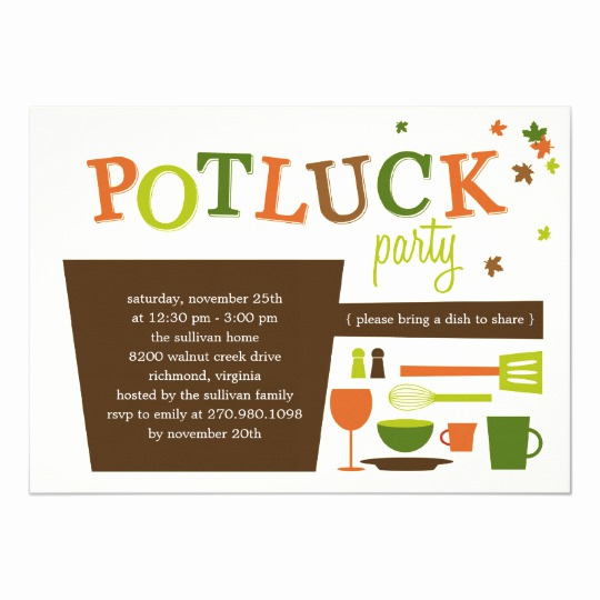 Potluck Invitation Template Free Unique Thanksgiving Potluck Party Invitation