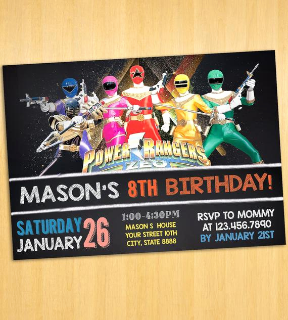 Power Rangers Birthday Invitation Template Elegant Power Rangers Invitation Printable Power by Printablesolution