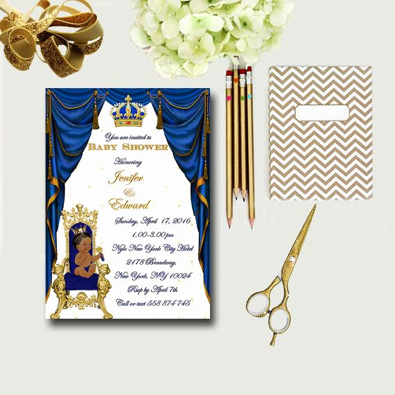 royal prince baby shower invitations
