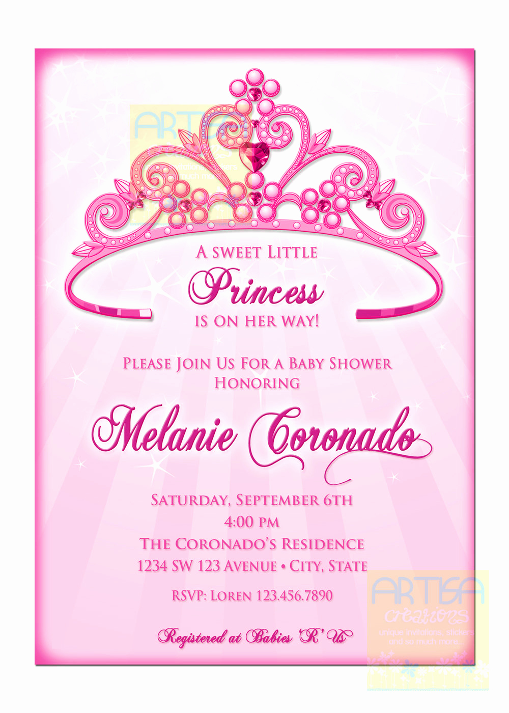 Princess Baby Shower Invitation Fresh Princess Baby Shower Invitation Diy Princess Crown Baby