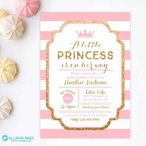 Princess Baby Shower Invitation Fresh Princess Baby Shower Invitation Pink and Gold Baby Shower