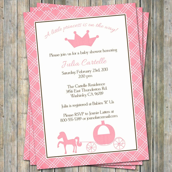 Princess Baby Shower Invitation Wording New Princess Baby Shower Invitations Digital Printable File