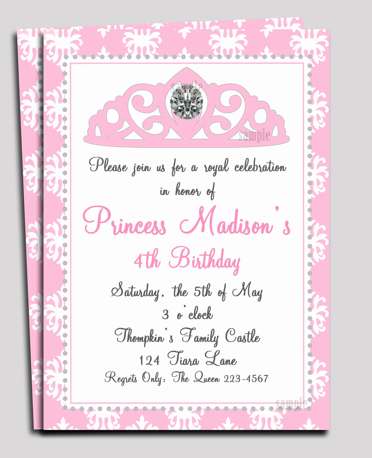 Princess Party Invitation Template Awesome Princess Invitation Printable or Printed with Free Shipping