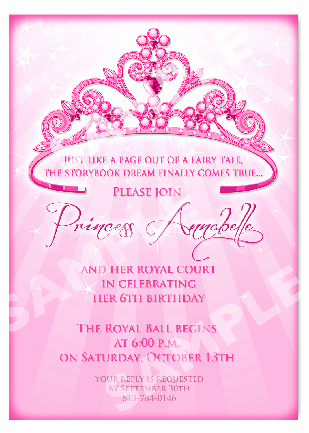 Princess Party Invitation Template Inspirational Princess Birthday Invitation Diy Princess by Artisacreations
