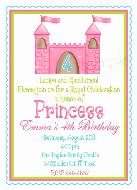 Princess Party Invitation Wording Fresh Items Similar to Princess Castle Invitations Fairy