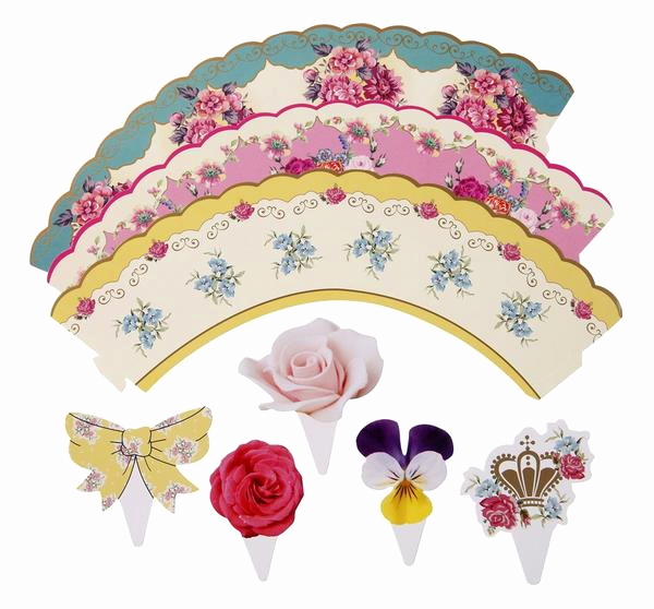 Princess Tea Party Invitation Wow Luxury Truly Scrumptious Cakewrap &amp; toppers Bickiboo Party Supplies