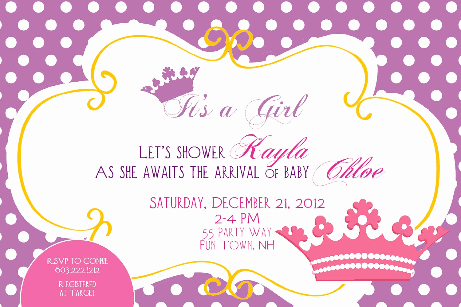 Printable Baby Shower Invitation Luxury Princess Baby Shower Invitation Printable by