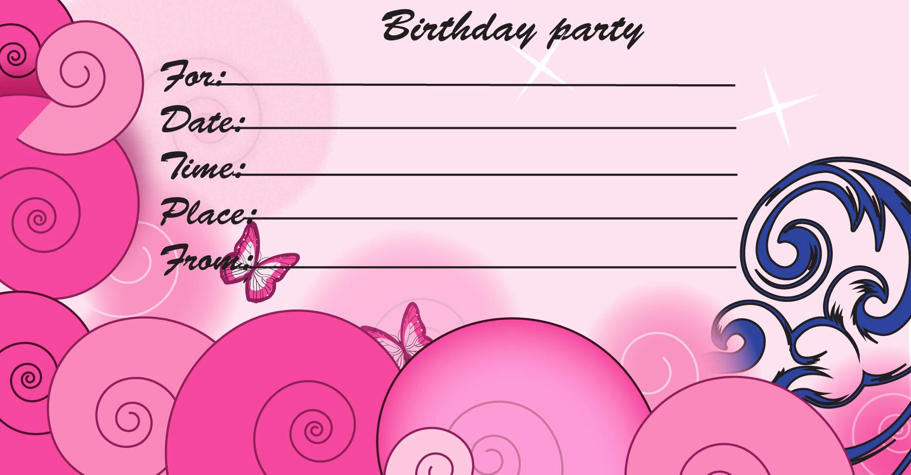 Printable Birthday Invitation Cards Beautiful Birthday Invitations Kids Birthday Invite Template