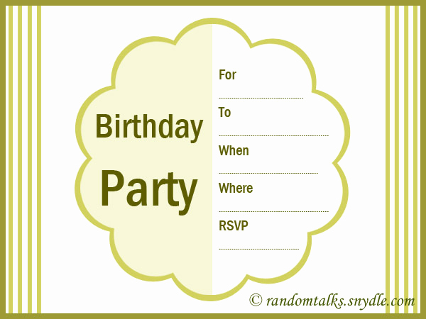 Printable Birthday Invitation Cards Beautiful Free Printable Birthday Invitations Random Talks