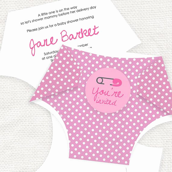 Printable Diaper Invitation Template Lovely Diy Diaper Baby Shower Invitation Printable File Nappy by