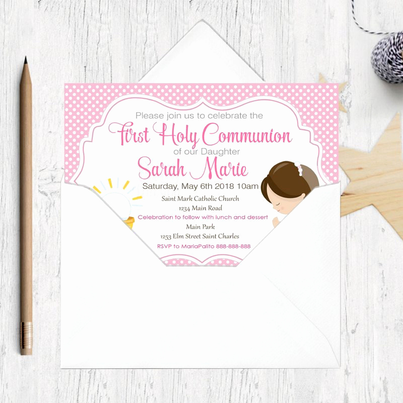 Printable First Communion Invitation Best Of First Munion Invitation Printable Invitation Girl S