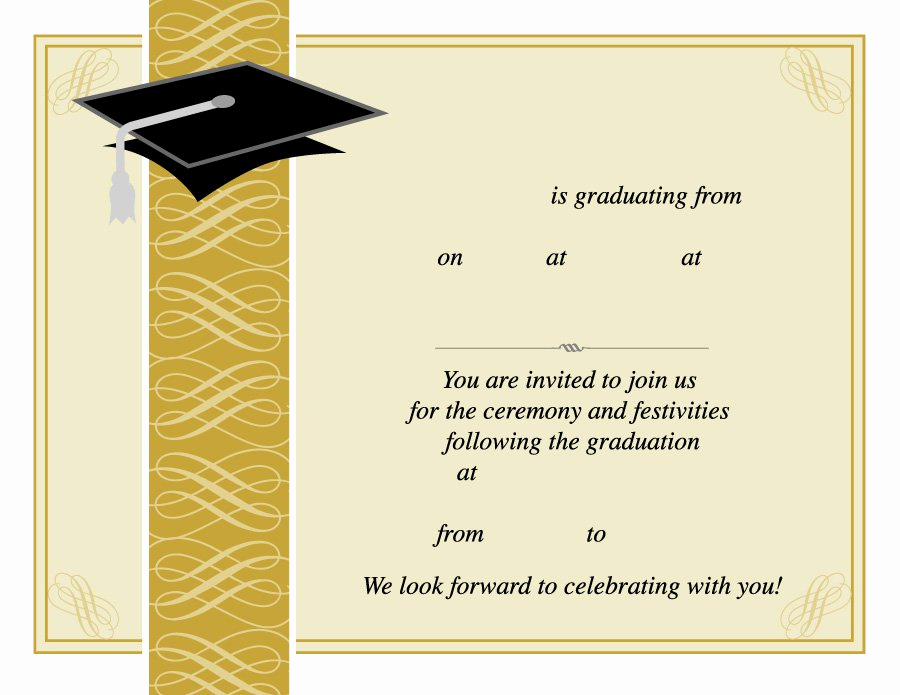 Printable Graduation Invitation Templates Unique 40 Free Graduation Invitation Templates Template Lab