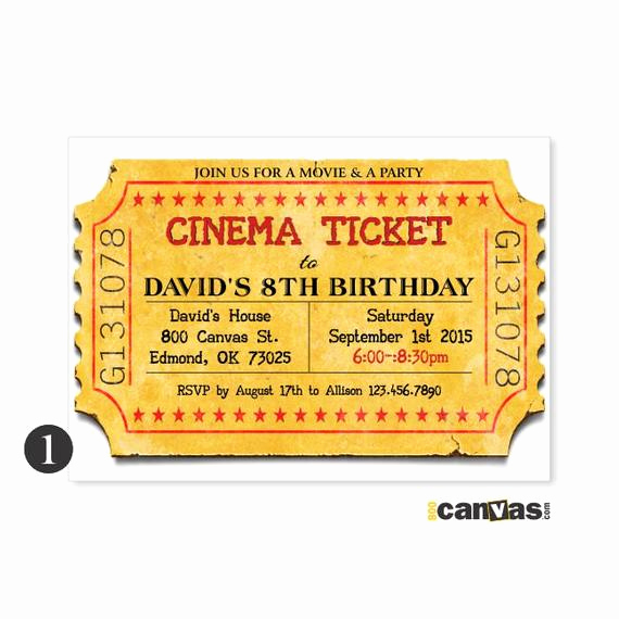 Printable Movie Ticket Invitation Fresh Movie Ticket Invitation Printable Movie Party Invitation
