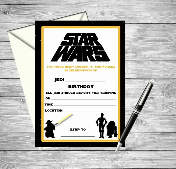 Printable Star Wars Invitation Unique Star Wars Printable Birthday Invitation Fill by