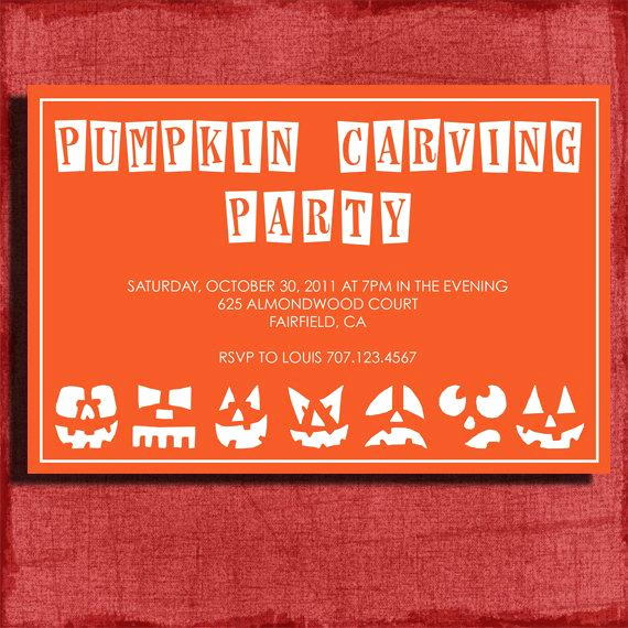 Pumpkin Carving Party Invitation New Halloween Invitation Pumpkin Carving 4x6 Invitation Diy by