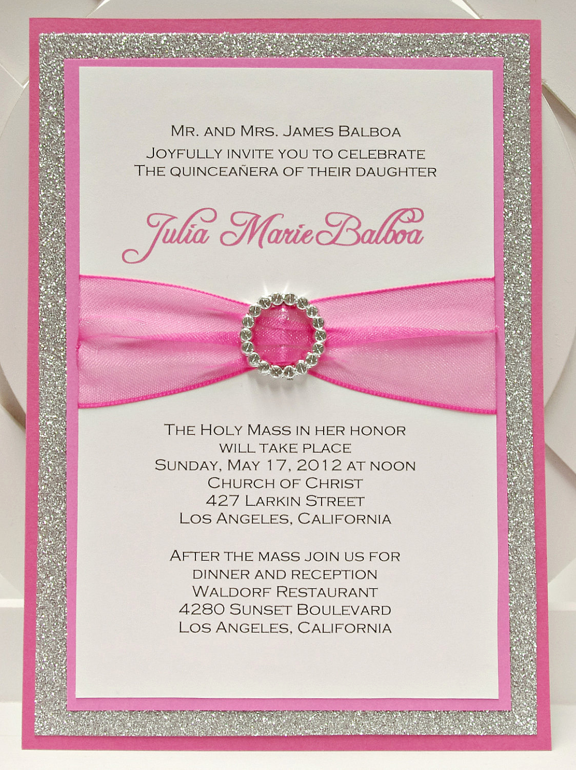 Quinceanera Invitation Wording In Spanish New Bright Pink Quinceañera Sweet Sixteen Invitation by