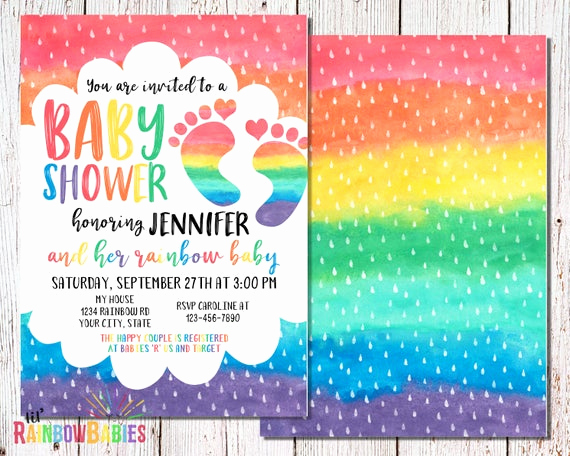 Rainbow Baby Shower Invitation Best Of Rainbow Baby Shower Invitations Printable Baby Shower