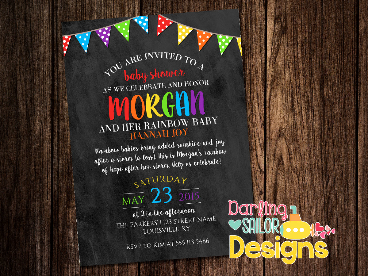 Rainbow Baby Shower Invitation Fresh Rainbow Baby Shower Invitation Print and Digital Option