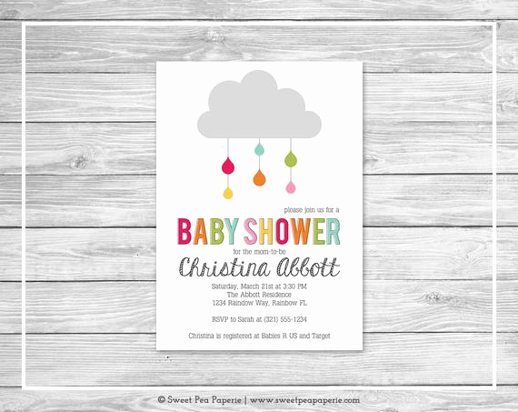 Rainbow Baby Shower Invitation Inspirational Rainbow Showers Baby Shower Invitation Printable Baby Shower