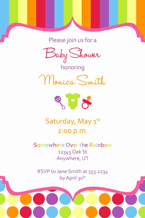 Rainbow Baby Shower Invitation Luxury Items Similar to Custom Rainbow Baby Shower Invitation