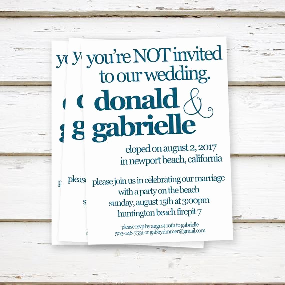 Reception Invitation Wording Already Married Inspirational Printed Elopement Reception Invitations Elopement We