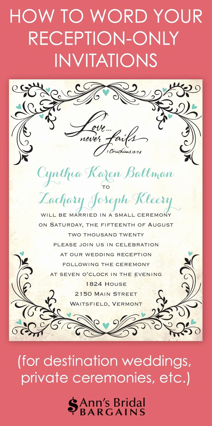 Reception Only Invitation Wording Fresh whether You’ve Chosen to Have A Destination Wedding and A