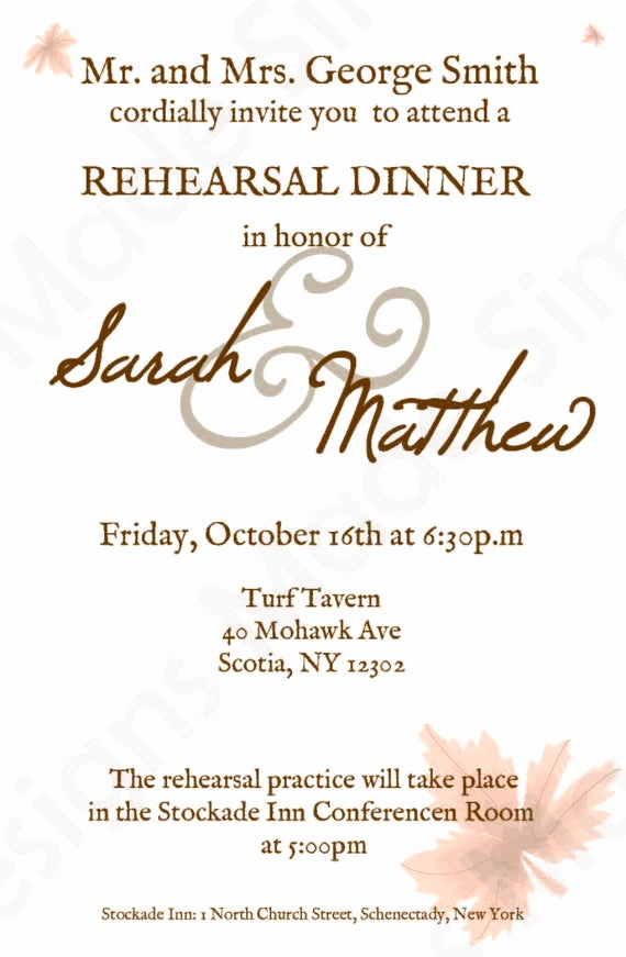 Rehearsal Dinner Invitation Wording Awesome Fall Rehearsal Dinner Invitation Printable