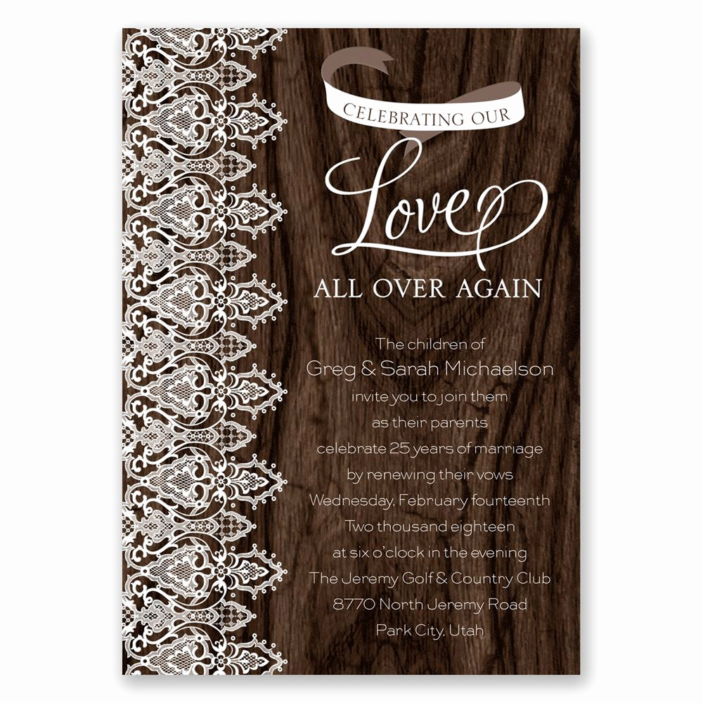Renew Vows Invitation Wording Best Of Love and Lace Vow Renewal Invitation