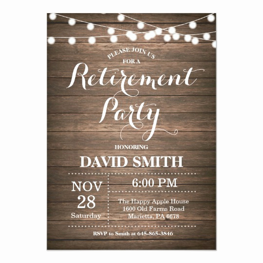 Retirement Party Invitation Template New Rustic Retirement Party Invitation Card
