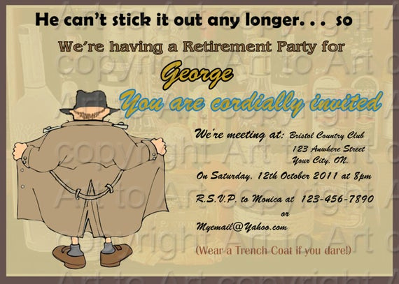 Retirement Party Invitation Templates Inspirational Retirement Party Invitation for Man 180 Personalized Digital