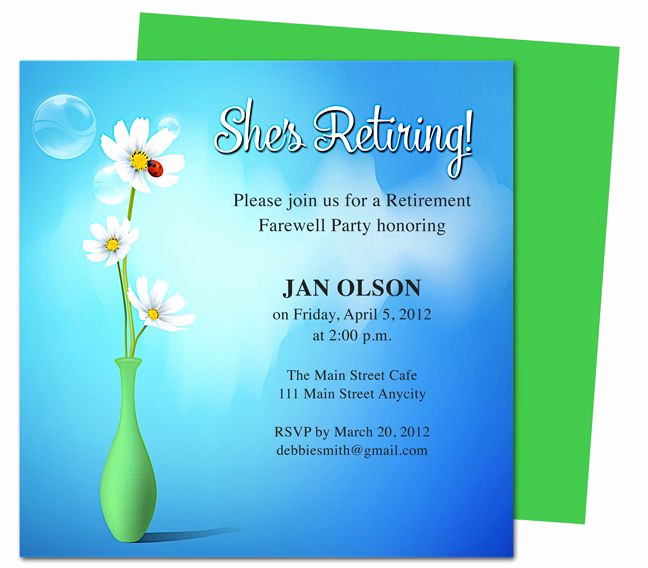 Retirement Party Invitation Wording Awesome Printable Diy Vase Retirement Party Invitations Templates