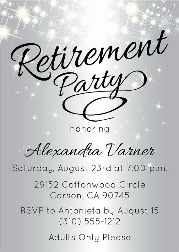 Retirement Party Invitation Wording Best Of Silver Retirement Party Invitation From Announceitfavors On