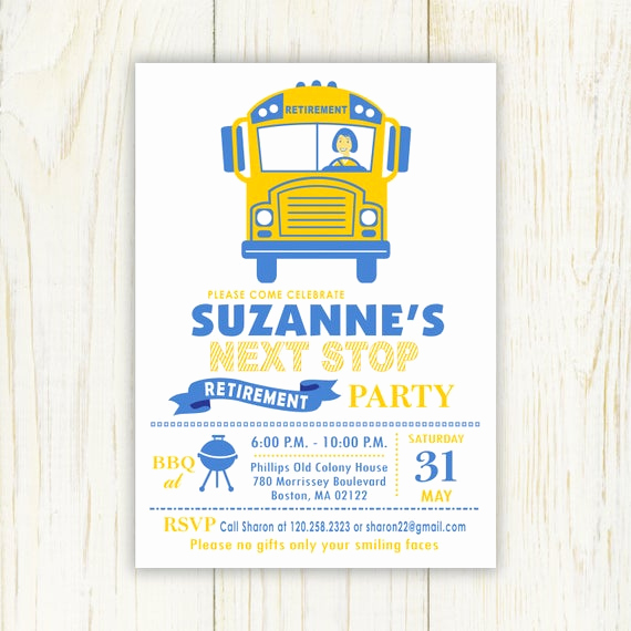 Retirement Party Invitation Wording New Retirement Invitation 5x7 Either A Man or Woman Bus Driver