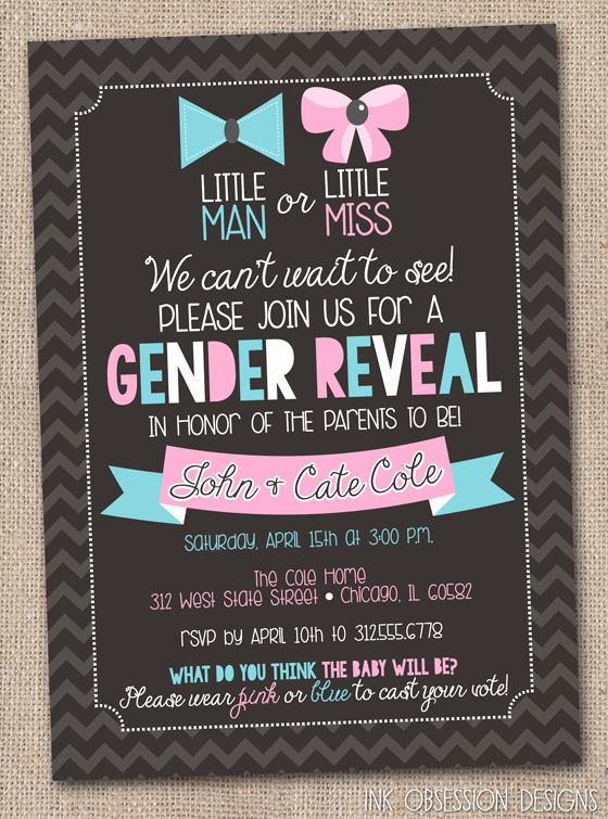 Reveal Party Invitation Ideas Unique Ink Obsession Designs Gender Reveal Party Printable