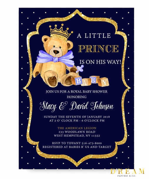 Royal Baby Shower Invitation Best Of Little Prince Baby Shower Invitation Royal Baby Bear