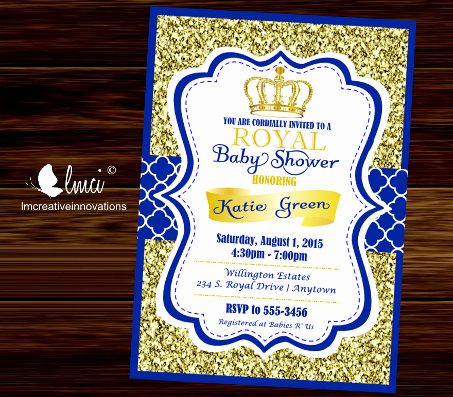 Royal Baby Shower Invitation Elegant Royal Baby Shower Invitation Little Prince Baby Showerblue