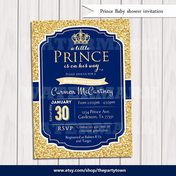 Royal Baby Shower Invitation Lovely Prince Baby Shower Invitation Royal Blue Gold Baby Shower