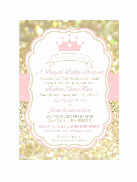 Royal Baby Shower Invitation Wording Awesome Printable Girl Baby Shower Invitation Baby Shower Invite