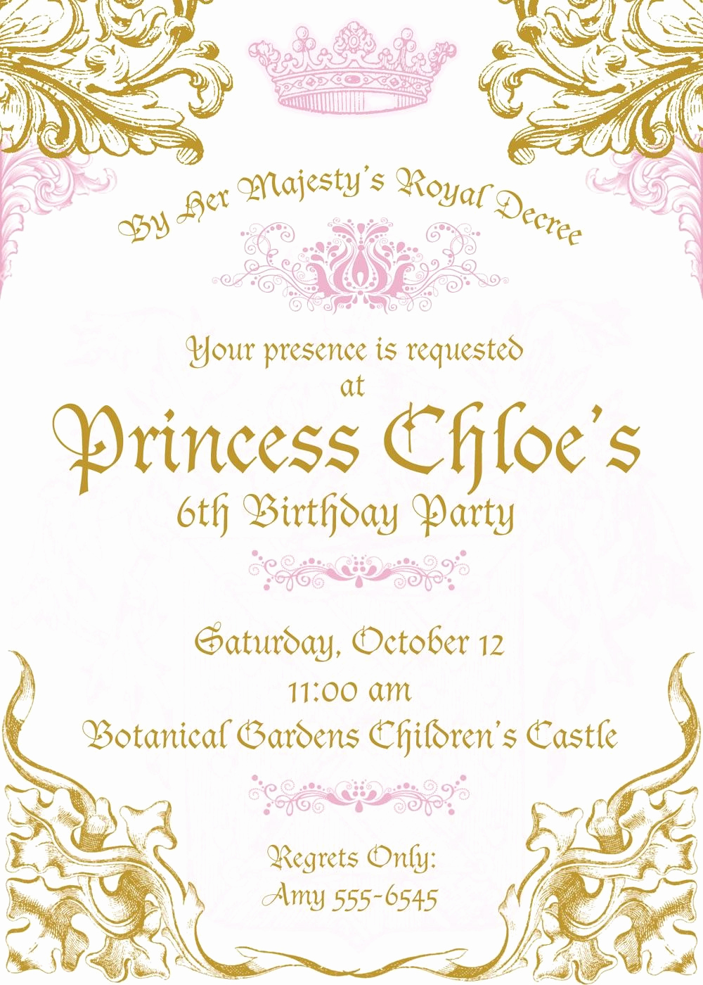Royal Baby Shower Invitation Wording Best Of Royal Princess Invitations Digital Download
