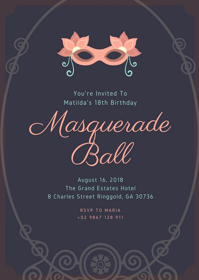 Royal Ball Invitation Template Free Lovely Customize 1 023 18th Birthday Invitation Templates Online