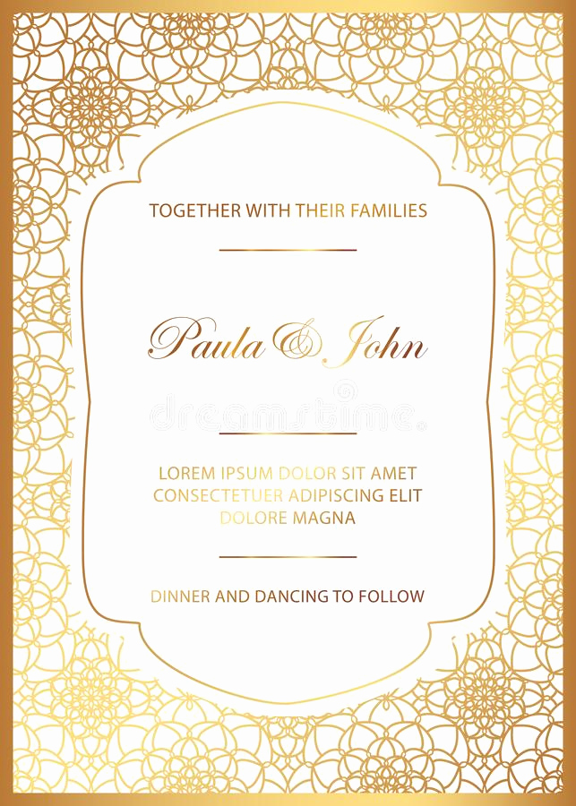 Royal Wedding Invitation Template Beautiful Stylish Gold and White Wedding Card Royal Vintage Wedding