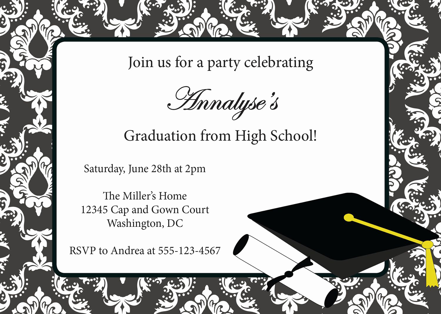 Sample Graduation Party Invitation Lovely Graduation Invitations Invitation Card for Graduation