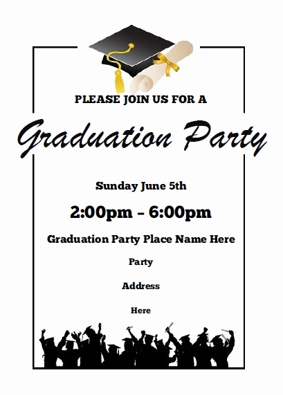 Sample Graduation Party Invitation New Graduation Party Invitations Free Printable