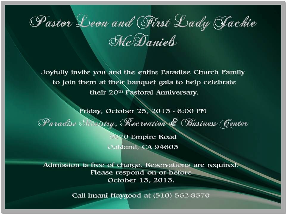 Sample Pastor Anniversary Invitation Letter Collegio Sanlorenzo Template