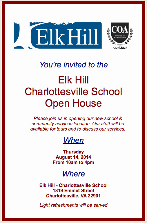 School Open House Invitation Beautiful Vaisef Member News Elk Hill Charlottesville Open House