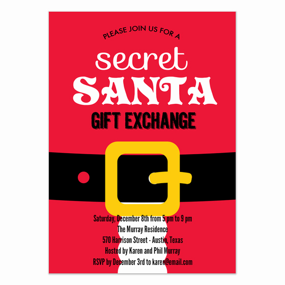 Secret Santa Invitation Template New Secret Santa Christmas Party Invitation Invitations