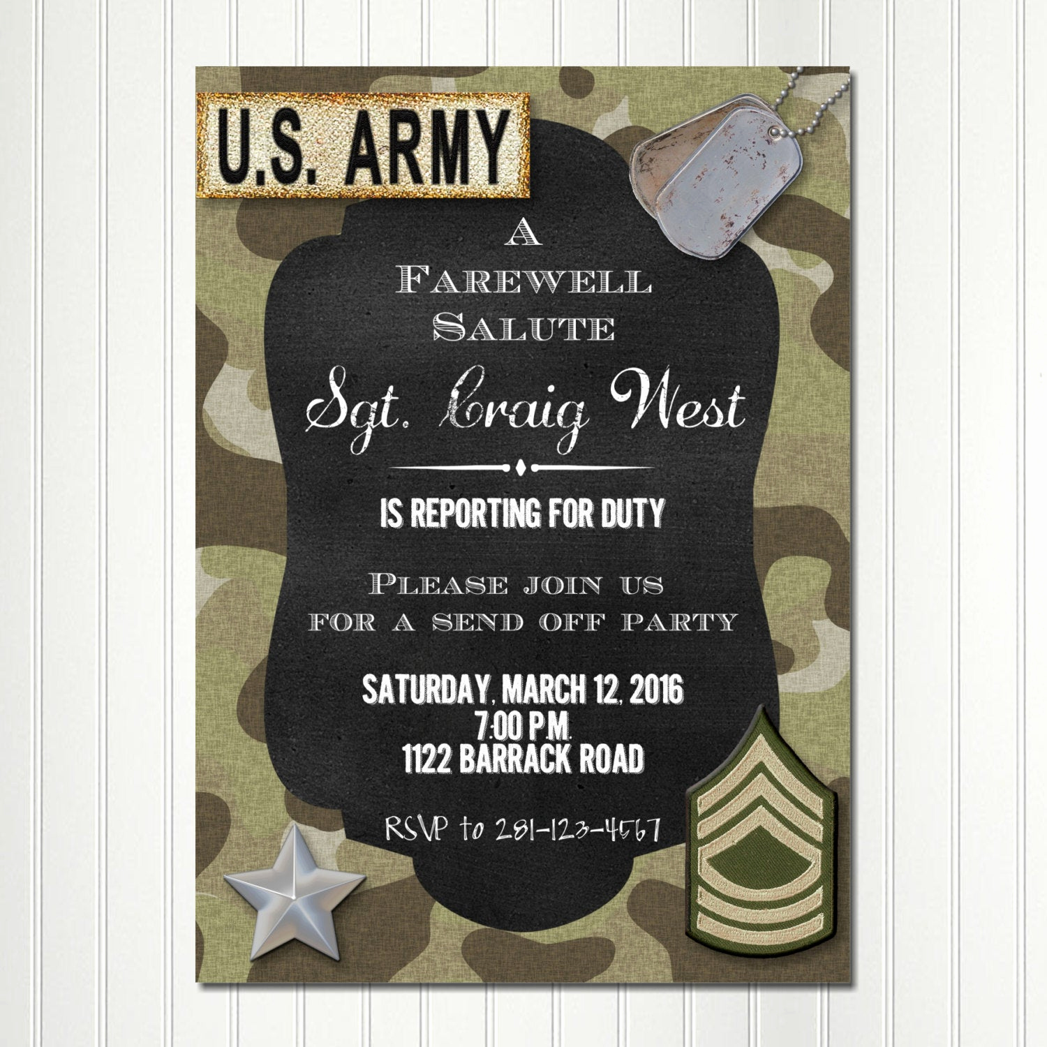 Send Off Party Invitation Fresh Army Invitation Deployment Party Send F Invitation Going