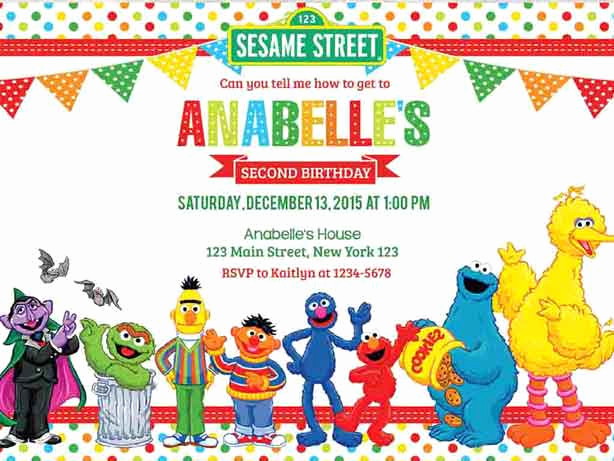 Sesame Street Invitation Template Free Beautiful 100 Sesame Street Birthday Party Ideas—by A Professional